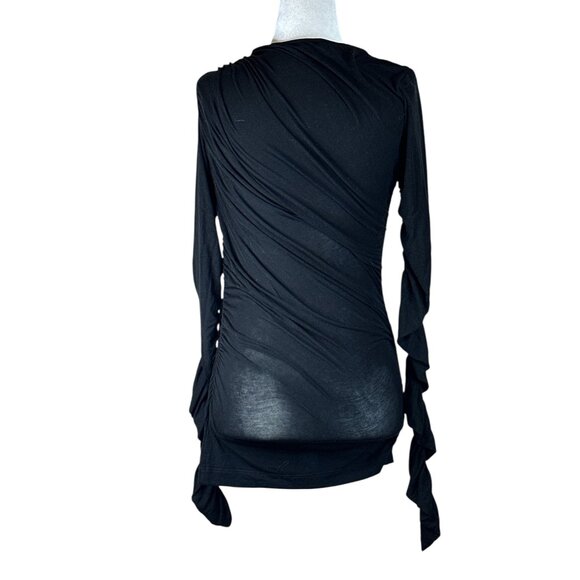 Agolde Tania Twist Tshirt in Black Small New Womens Long Sleeve Top Tee - Picture 8 of 17